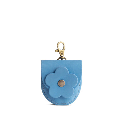 Iceberg Blue | U shaped pouch with leather flower applique
