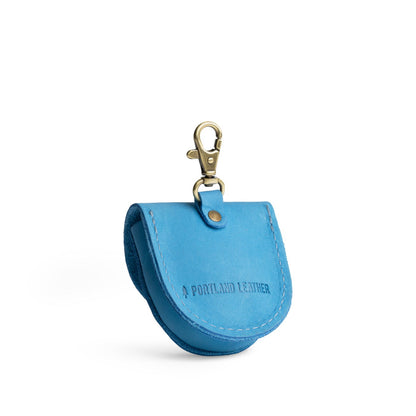 Iceberg Blue | U shaped pouch with leather flower applique