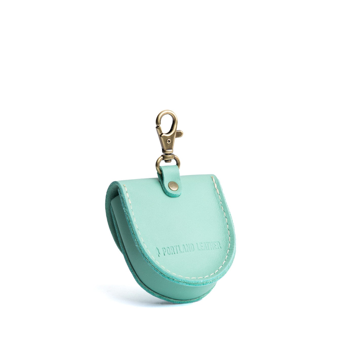 Mint | U shaped pouch with leather flower applique