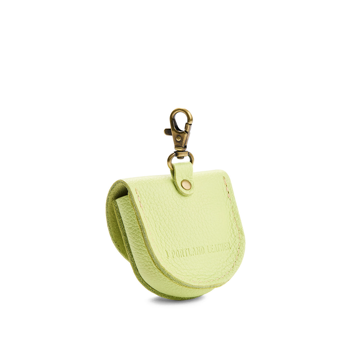 Shadow Lime | U shaped pouch with leather flower applique