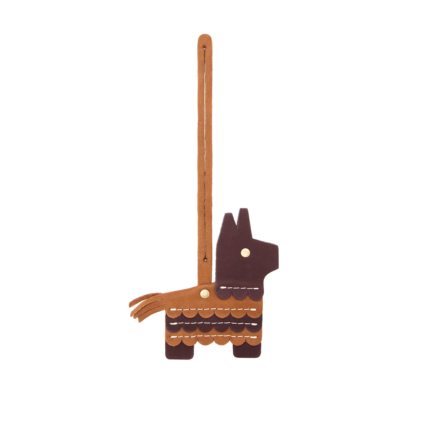 Velvet Brown | Leather piñata shaped tassel