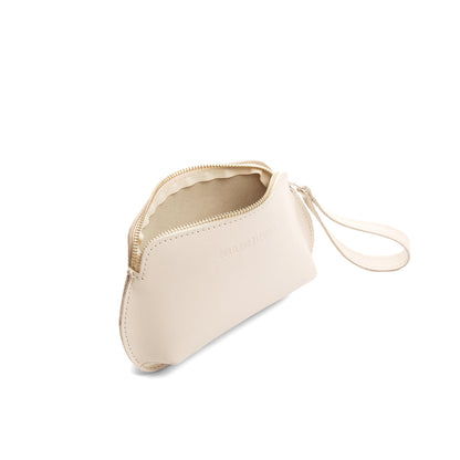 Bone*Large | Large pouch with top zipper and curved edges