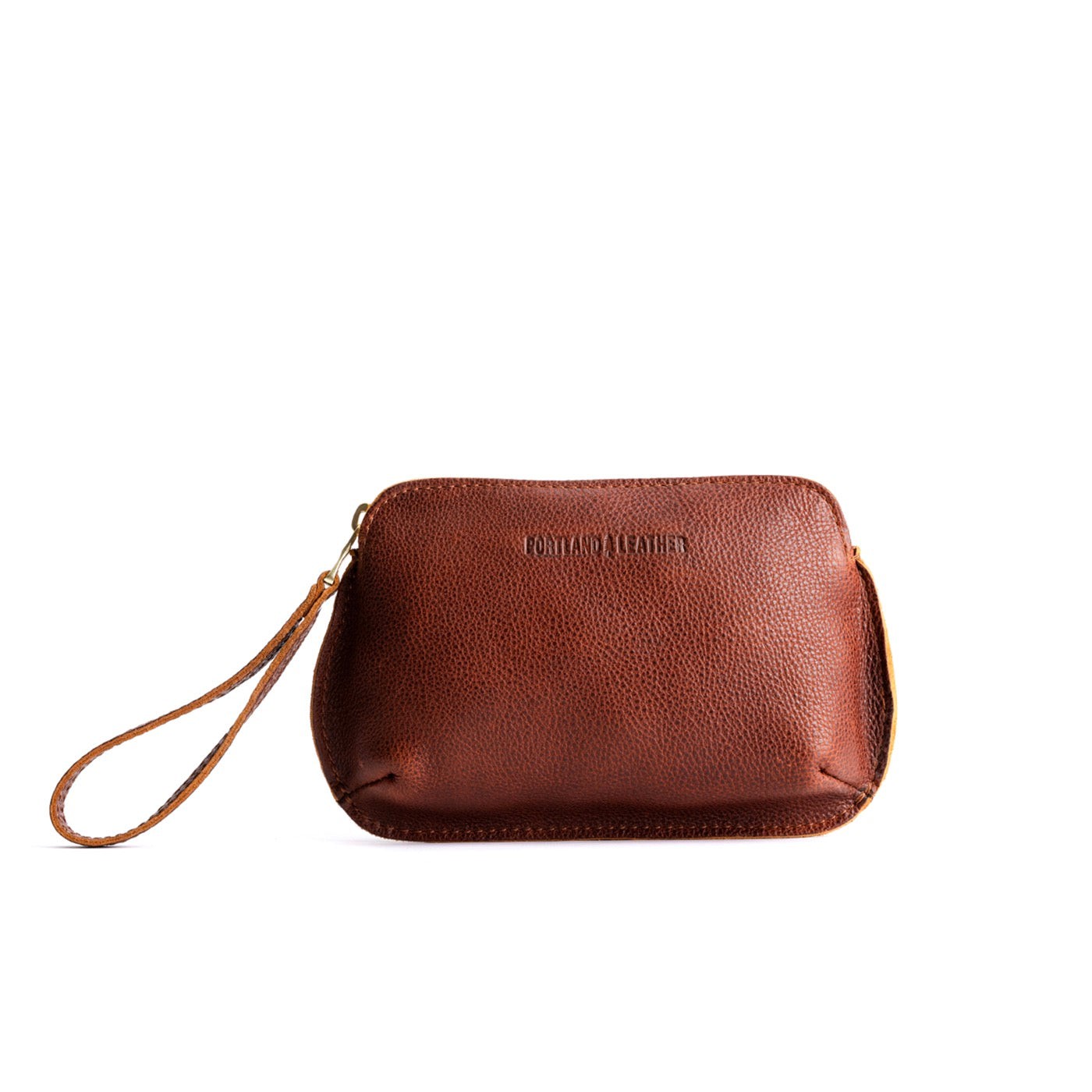 Nutmeg*Large | Large pouch with top zipper and curved edges