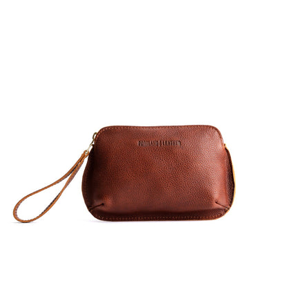 Nutmeg*Large | Large pouch with top zipper and curved edges