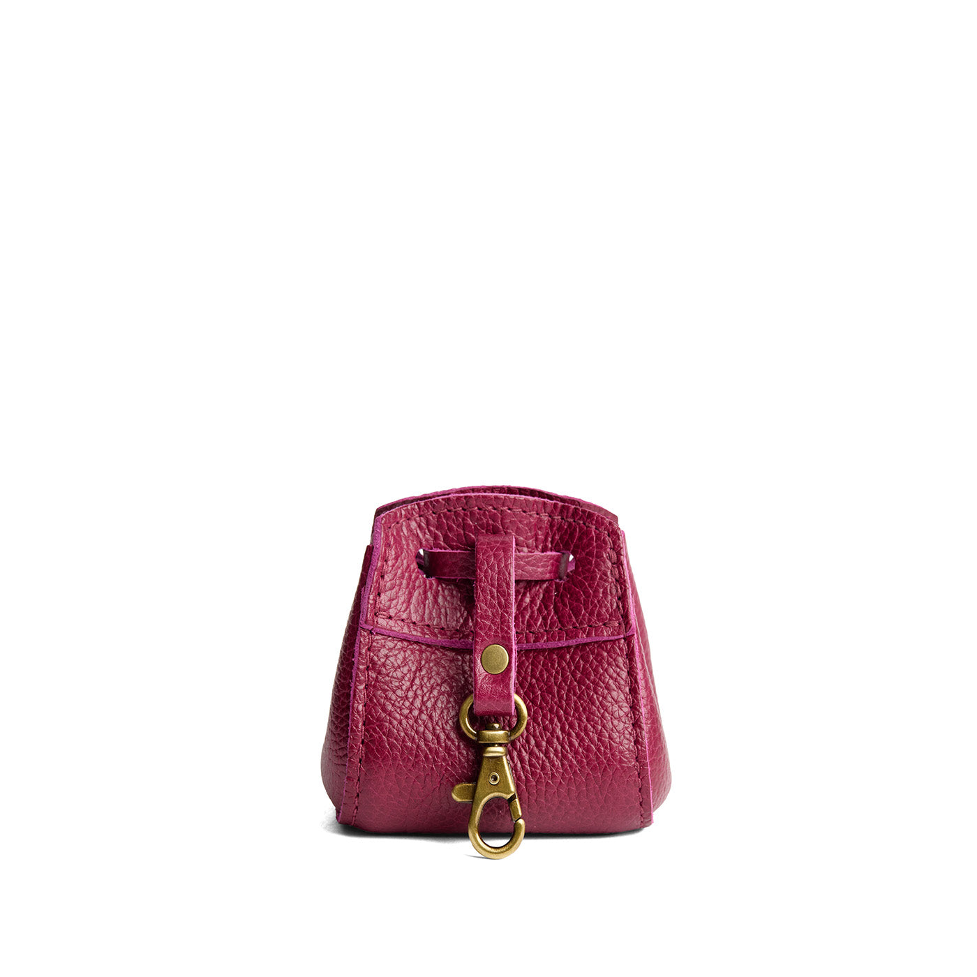 Orchid | Small leather pouch with leather drawstring closure and lobster claw clasp