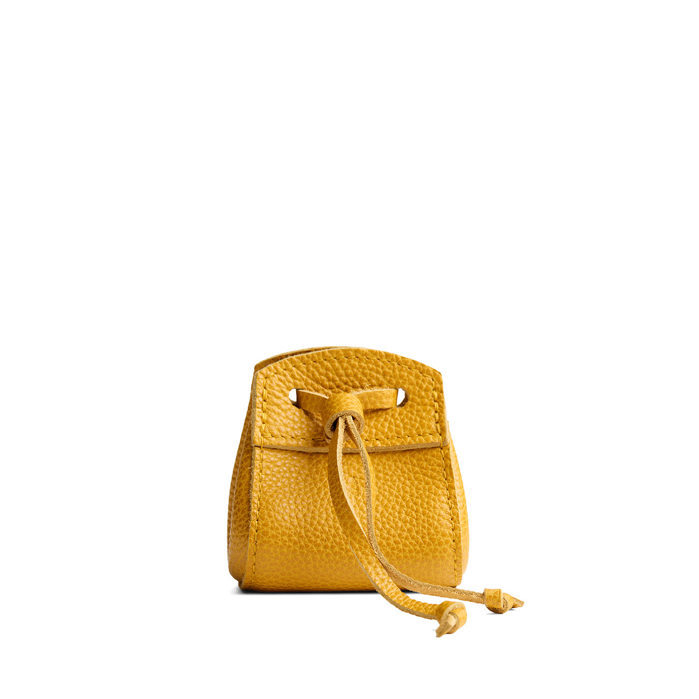 Sunshine | Small leather pouch with leather drawstring closure and lobster claw clasp