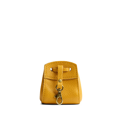 Sunshine | Small leather pouch with leather drawstring closure and lobster claw clasp
