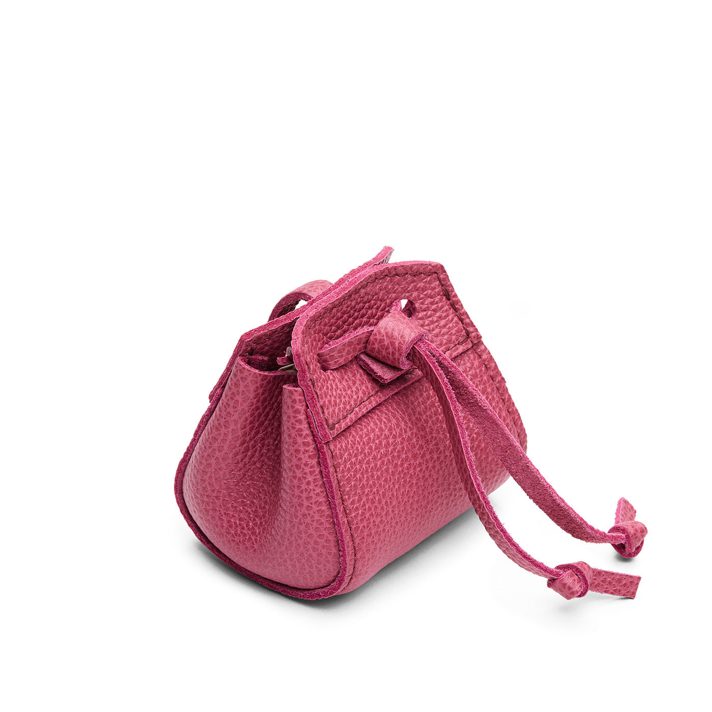Wild Rose | Small leather pouch with leather drawstring closure and lobster claw clasp