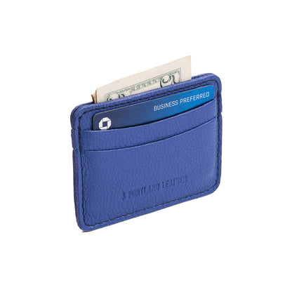 Molino Blue | Minimalist leather wallet with card slots and PLG logo