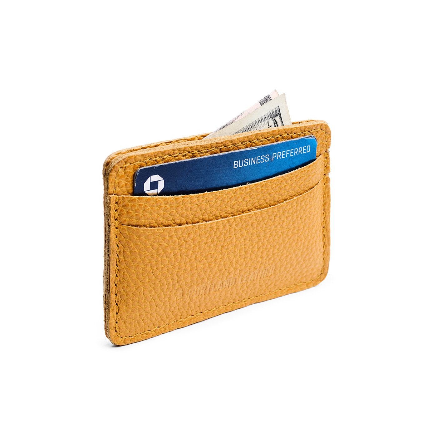 Sunshine | Minimalist leather wallet with card slots and PLG logo