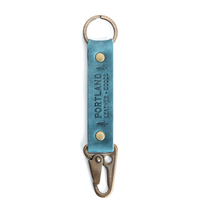 Aqua*Long | leather logo branded keychain