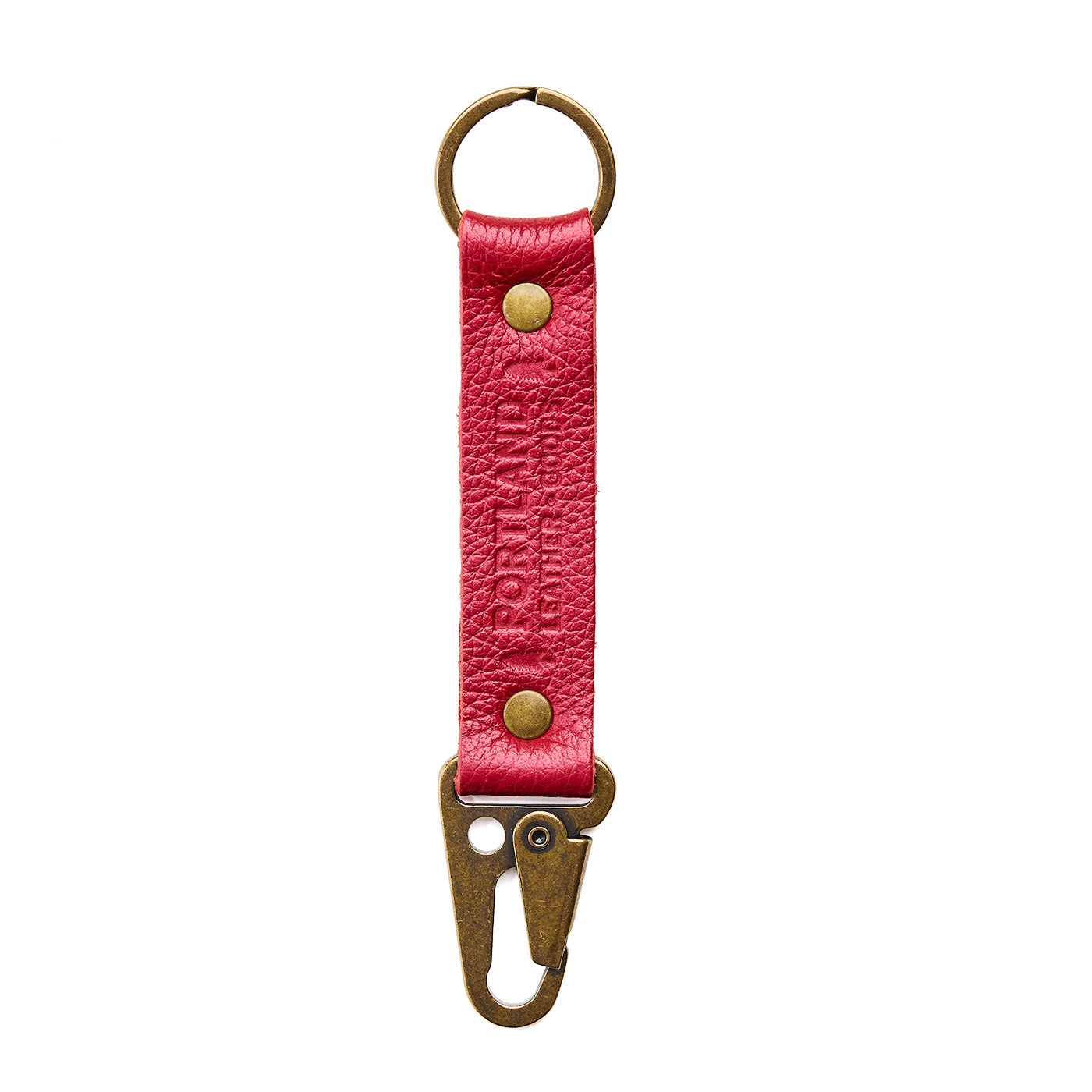 Reba Red*Long | leather logo branded keychain