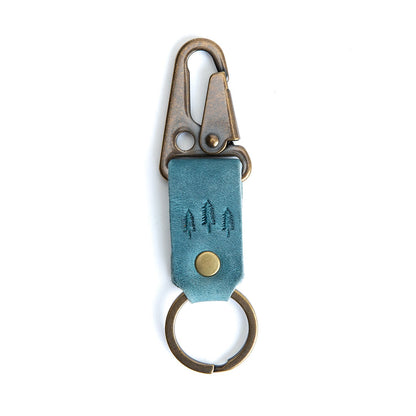 Aqua*Short | leather logo branded keychain