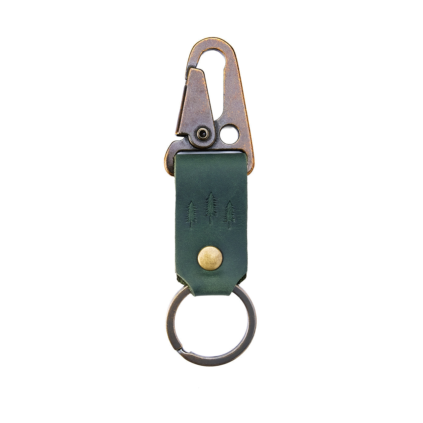 Evergreen*Short | leather logo branded keychain