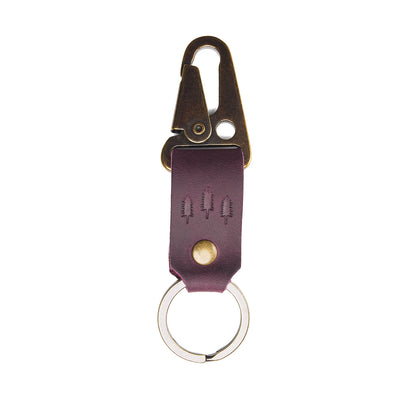 Larkspur*Short | leather logo branded keychain