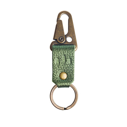 Metallic Greench*Short | leather logo branded keychain