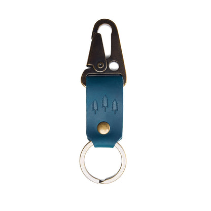 Westward Blue*Short | leather logo branded keychain