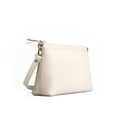 Bone*Small | Zip top petite crossbody bag with detachable strap
