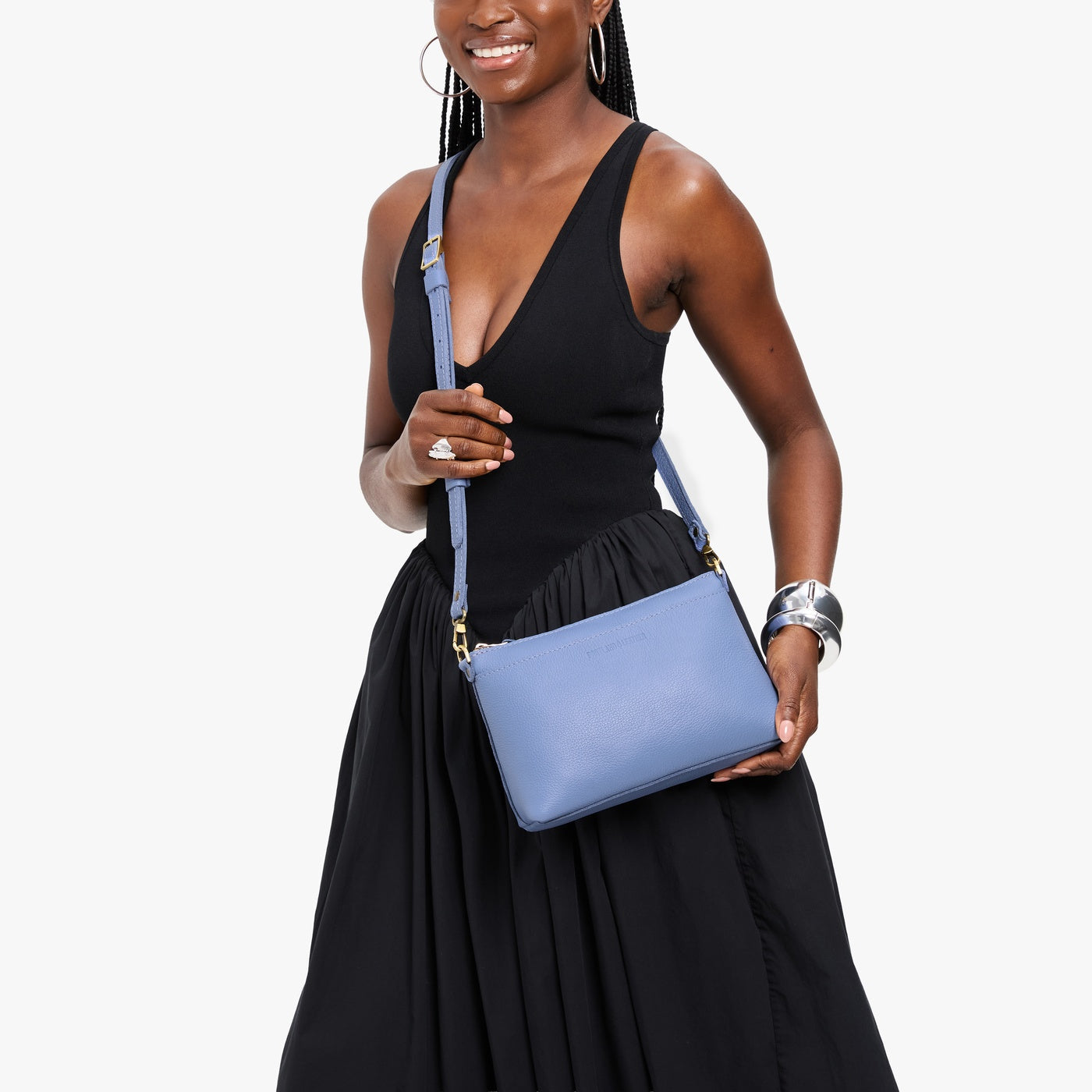Aster*Small | Zip top crossbody bag with detachable strap