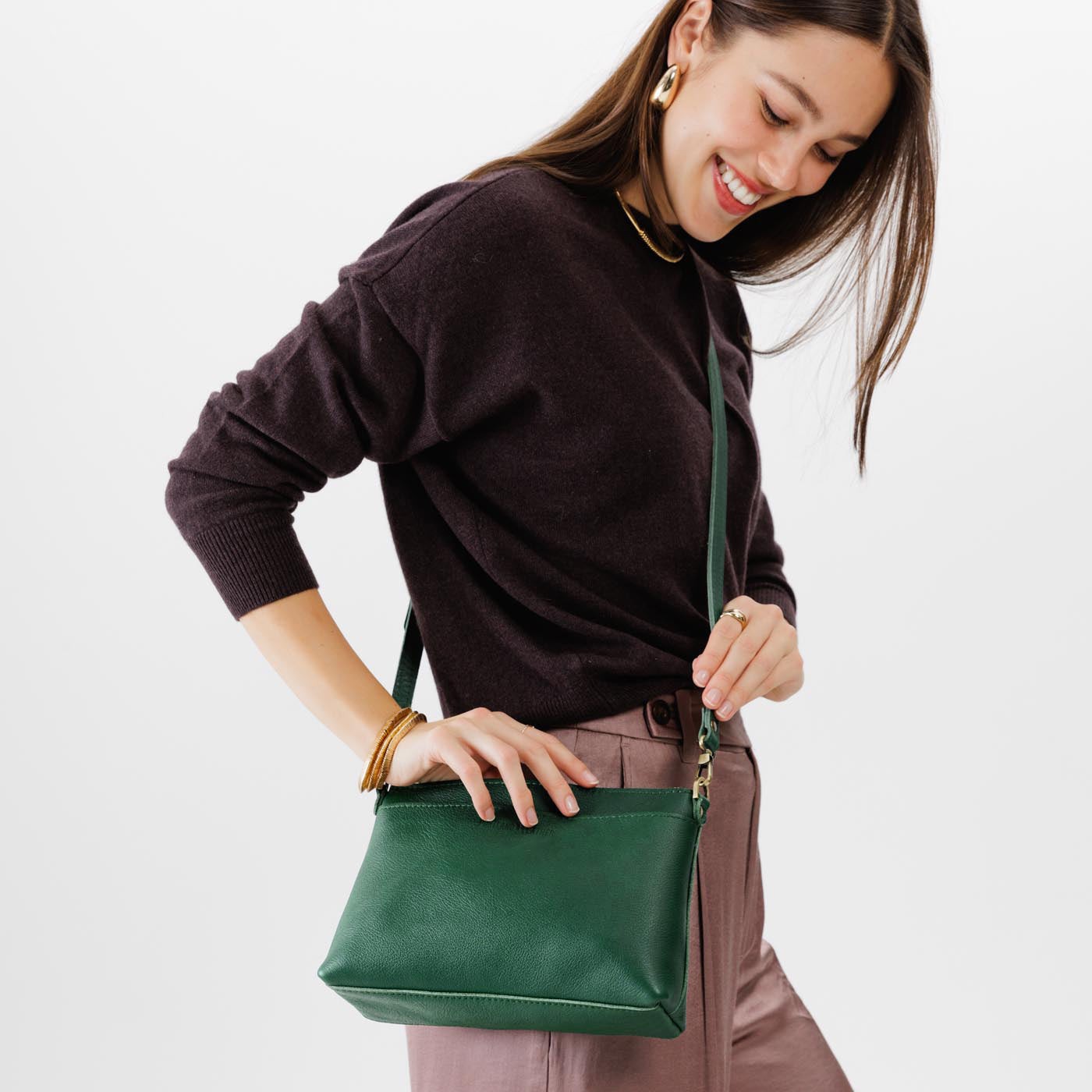 Bacalar*Classic | Zip top petite crossbody bag with detachable strap