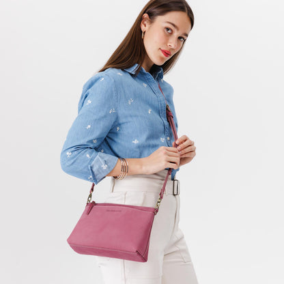 Foxglove*Classic | Zip top petite crossbody bag with detachable strap