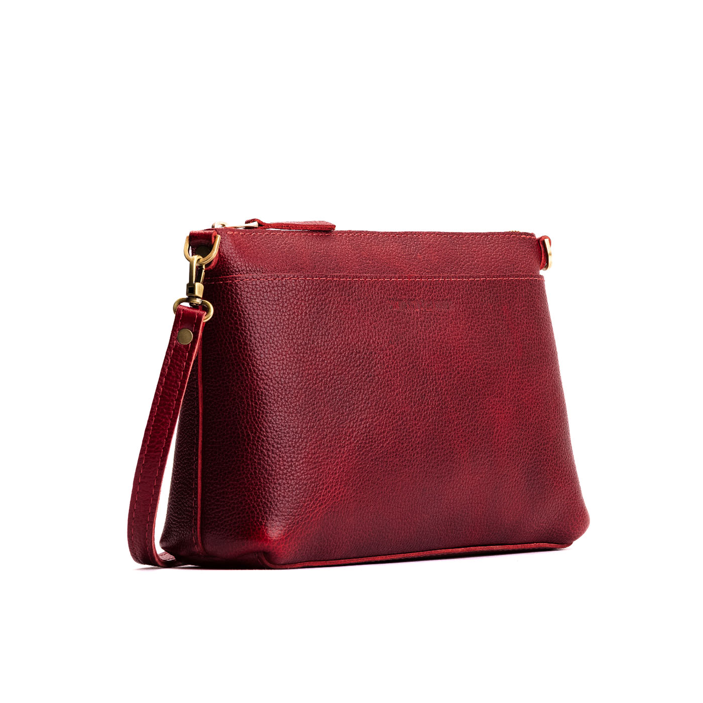 Chili Red*Large | Zip top crossbody bag with detachable strap