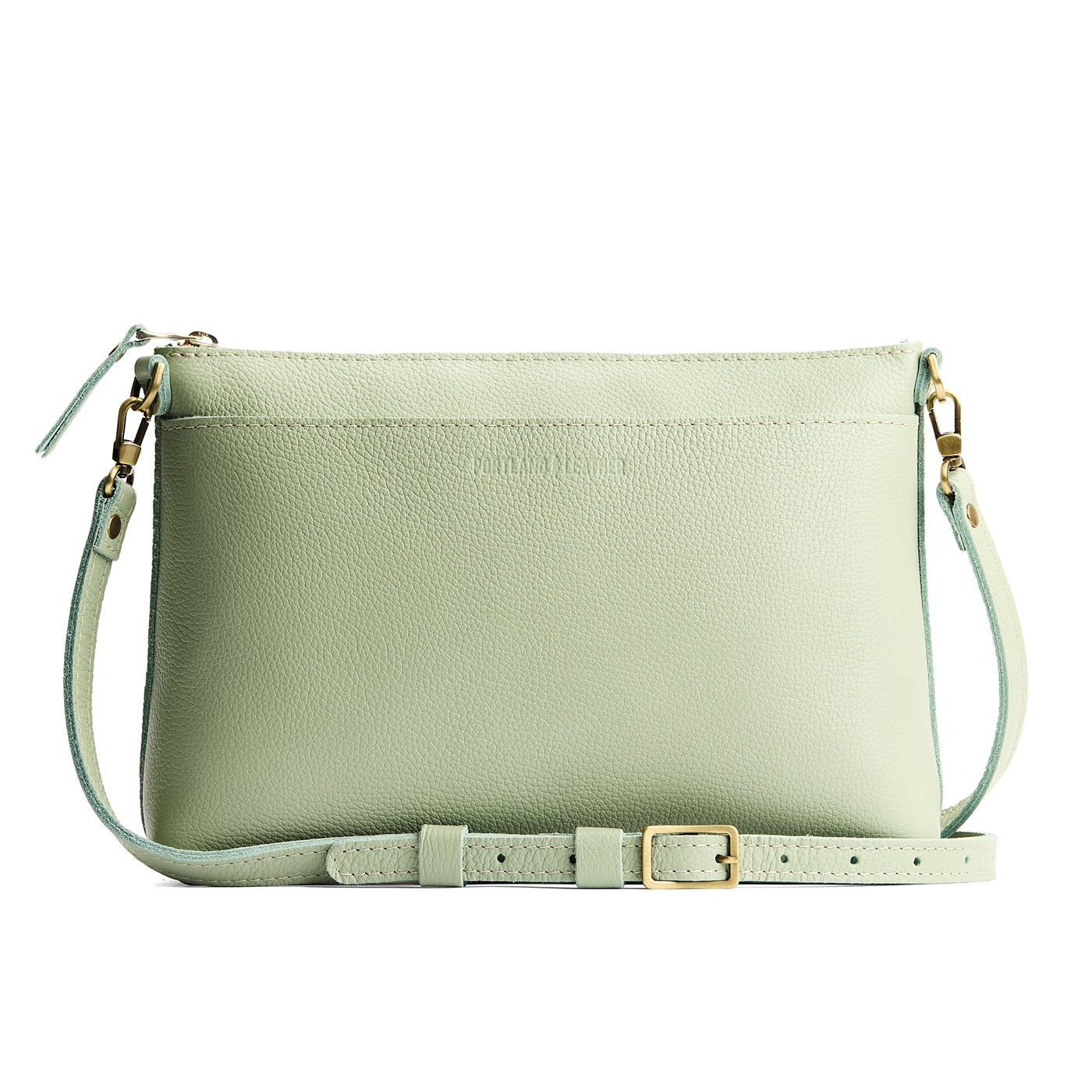 Pistachio*Large | Zip top crossbody bag with detachable strap
