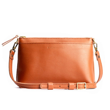Persimmon*Small | Zip top petite crossbody bag with detachable strap