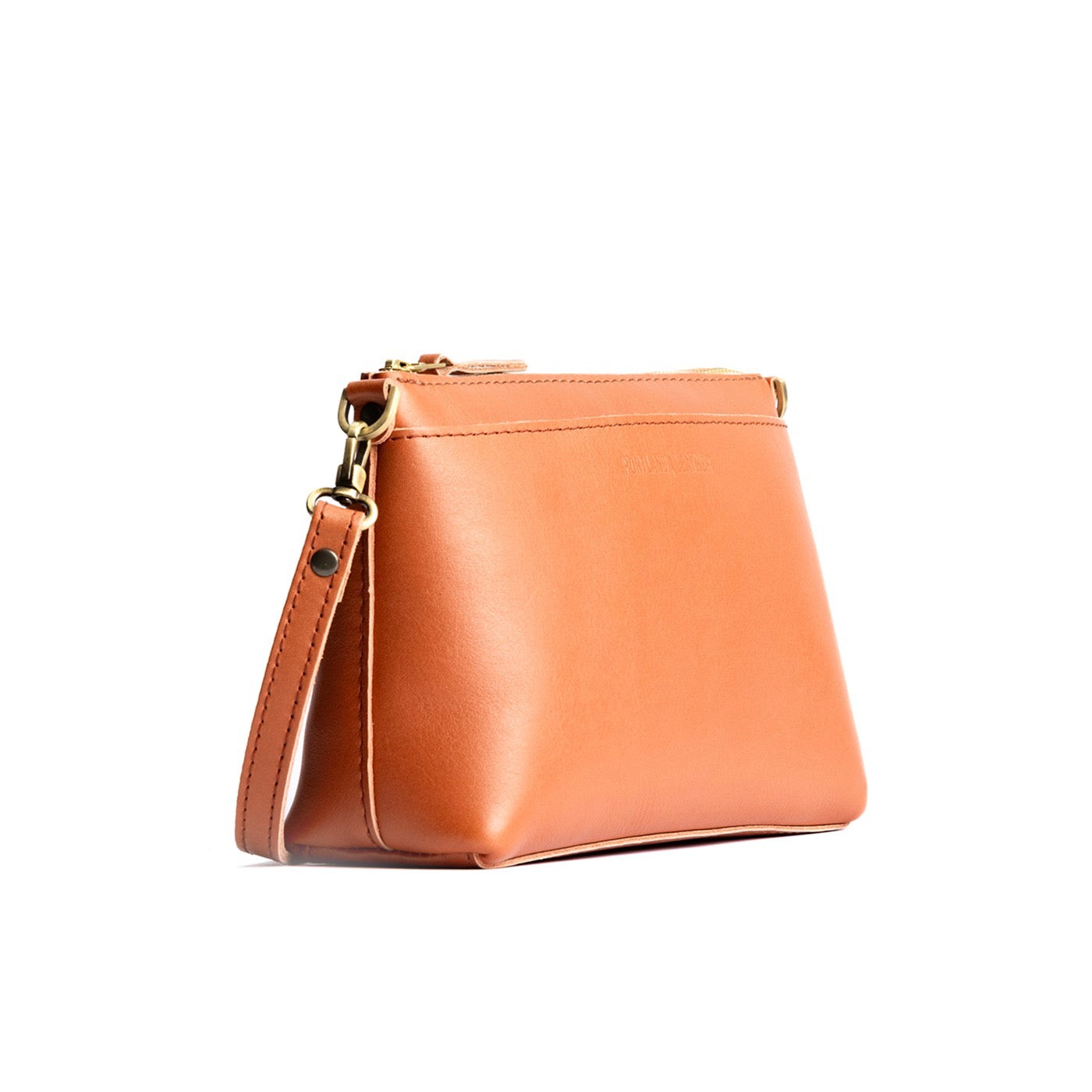 Persimmon*Classic | Zip top petite crossbody bag with detachable strap