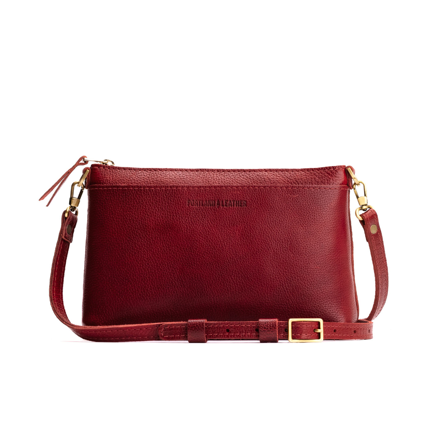 Chili Red*Small | Zip top petite crossbody bag with detachable strap