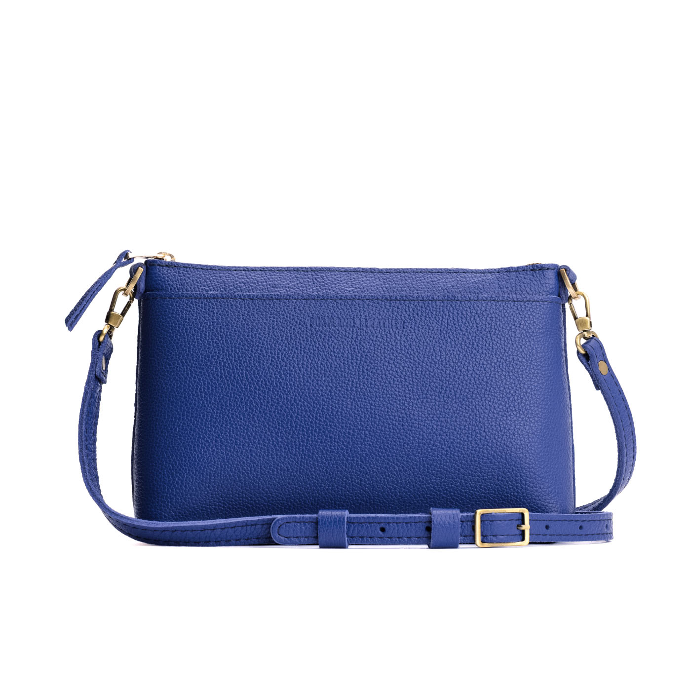 Molino Blue*Small | Zip top petite crossbody bag with detachable strap