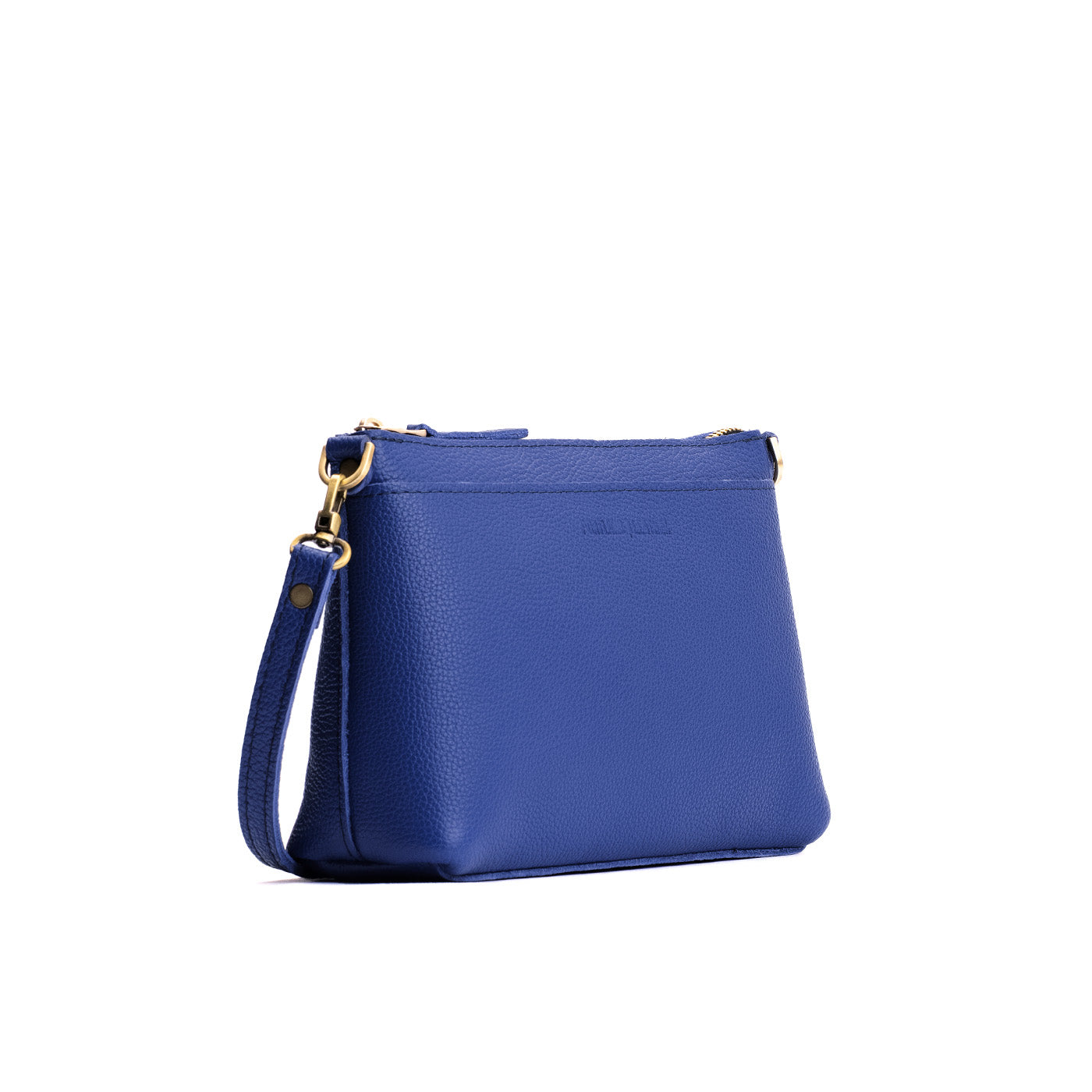Molino Blue*Small | Zip top petite crossbody bag with detachable strap