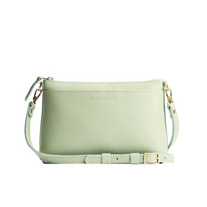 Pistachio*Small | Zip top crossbody bag with detachable strap