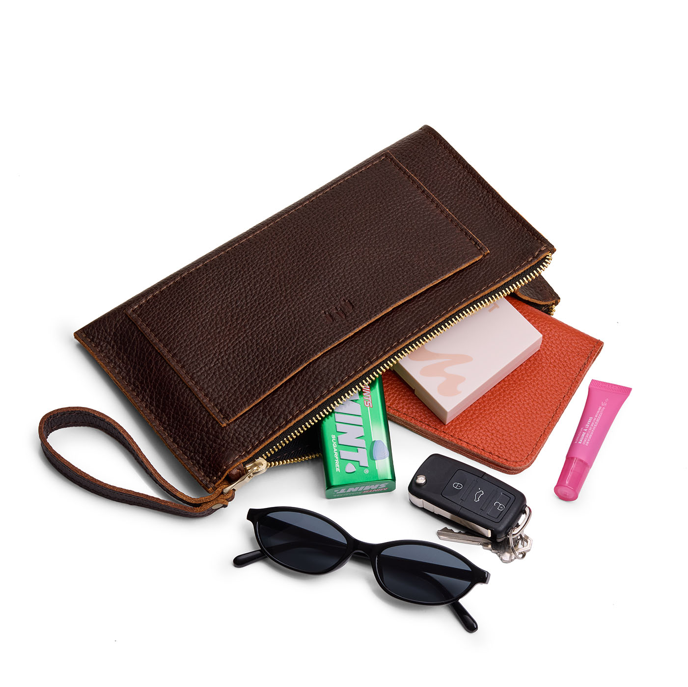 Coldbrew*Large | Wristlet pouch with front pocket and zipper closure