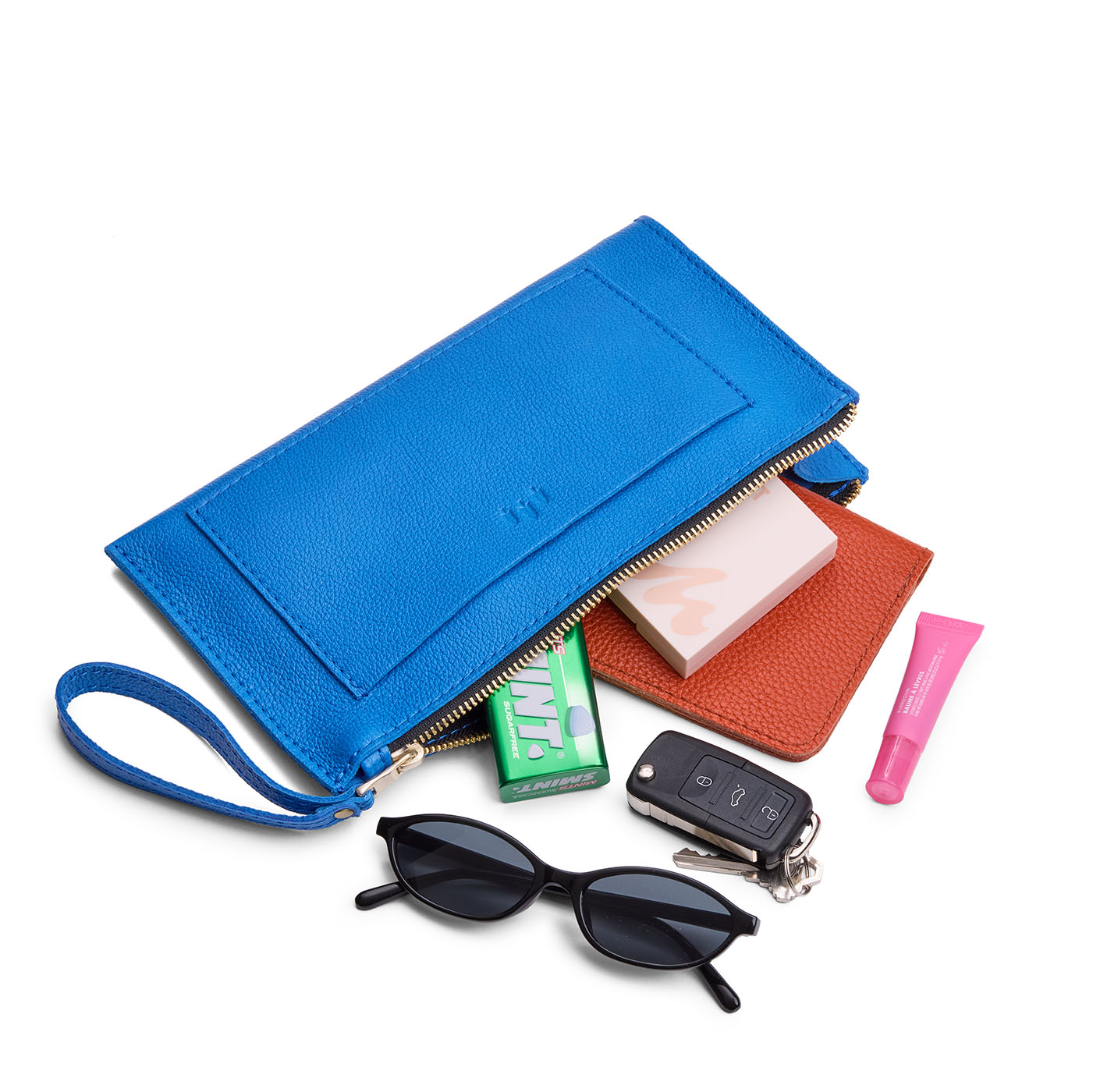 Skydive*Large | Wristlet pouch with front pocket and zipper closure