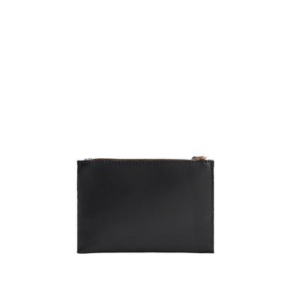 Black*Small | Wristlet pouch with front pocket and zipper closure
