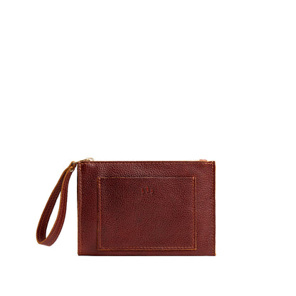 Nutmeg*Small | Wristlet pouch with front pocket and zipper closure