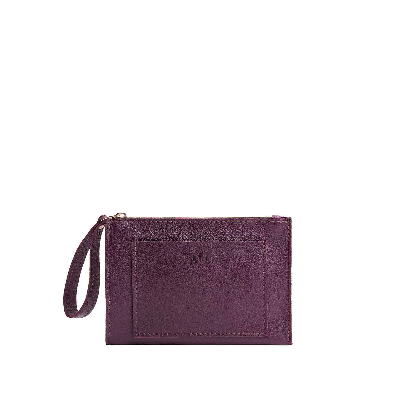 Plum*Small | Wristlet pouch with front pocket and zipper closure