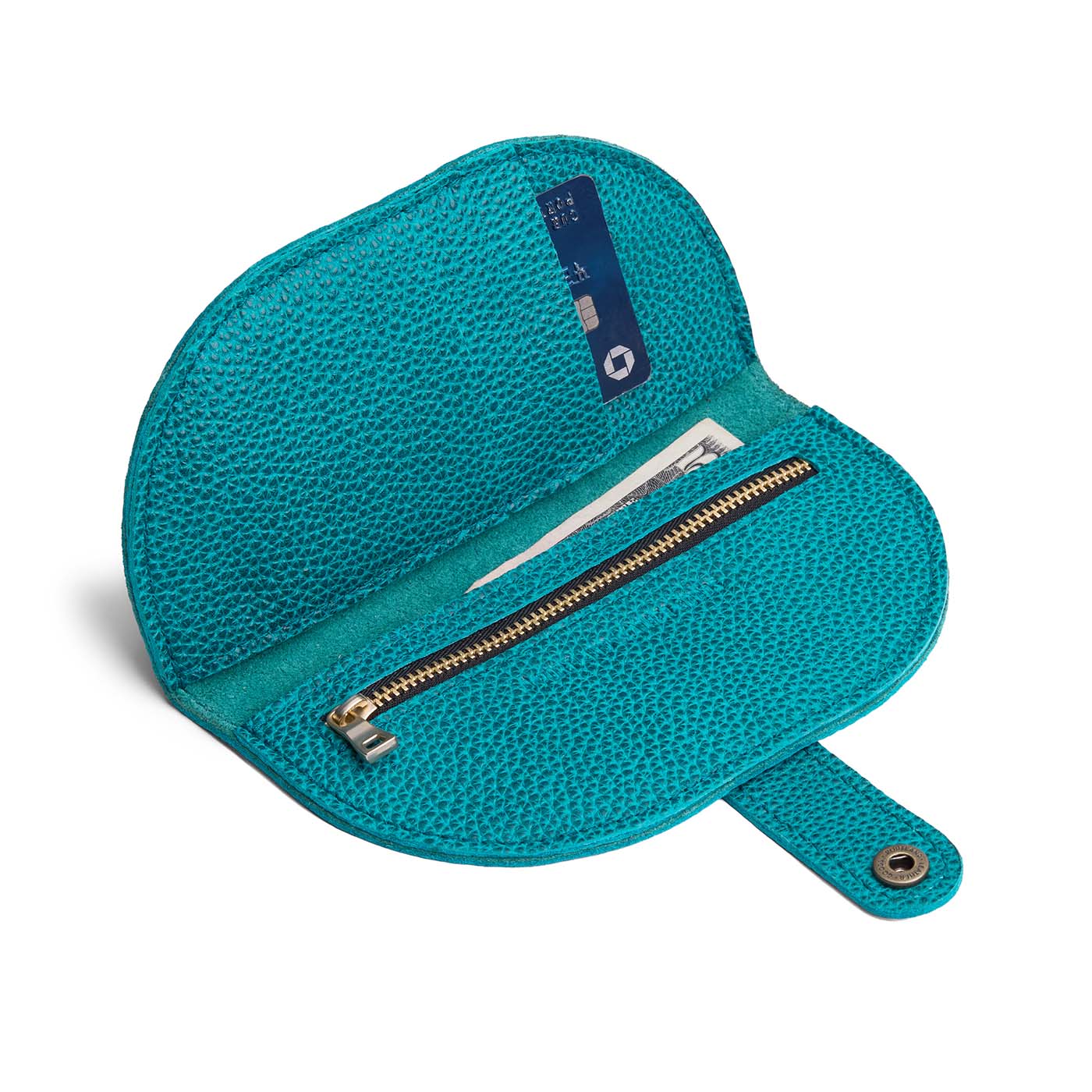 Aquarius | Semicircle bifold wallet with snap closure