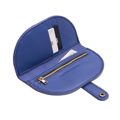 Molino Blue | Semicircle bifold wallet with snap closure