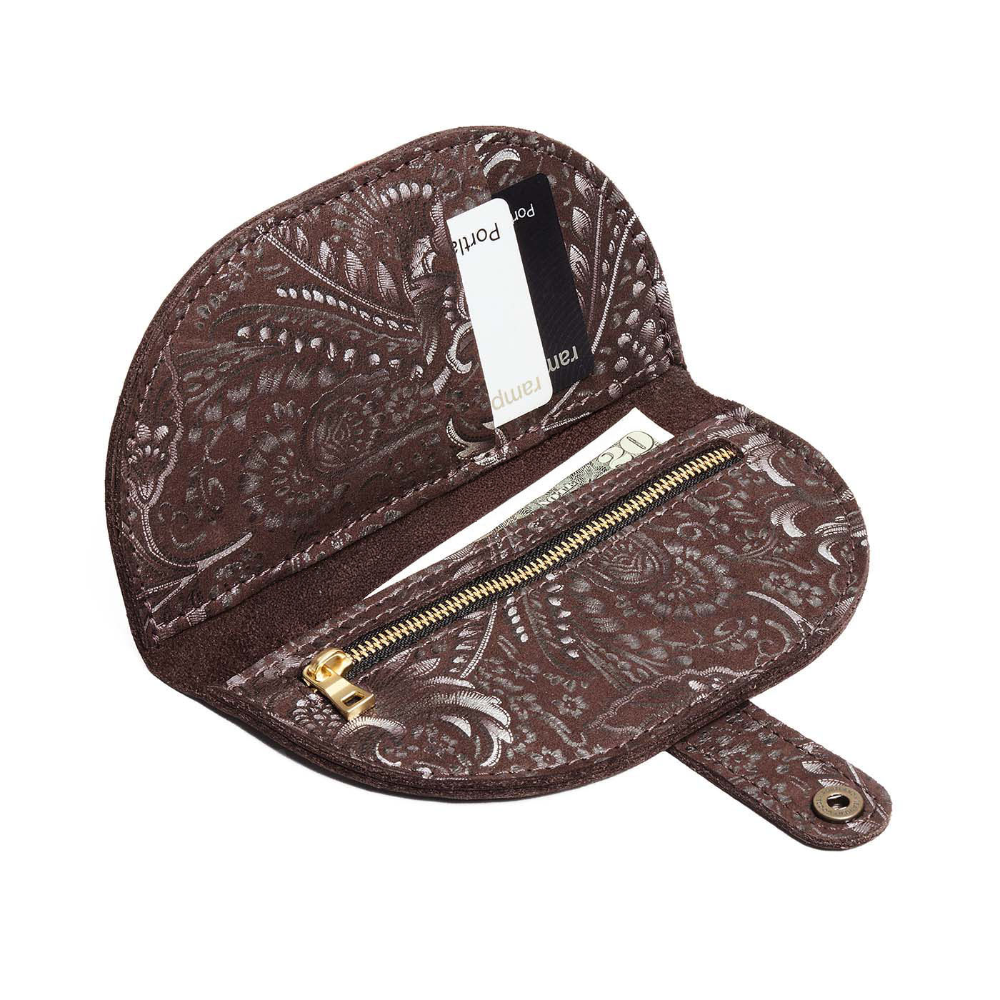 Sepia | Semicircle bifold wallet with snap closure