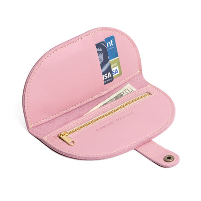 Vintage Pink | Semicircle bifold wallet with snap closure