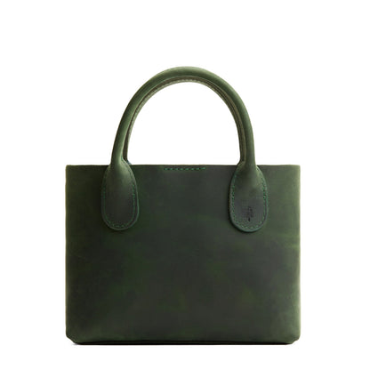 Evergreen*Small | Petite tote purse with structured leather handles and crossbody strap