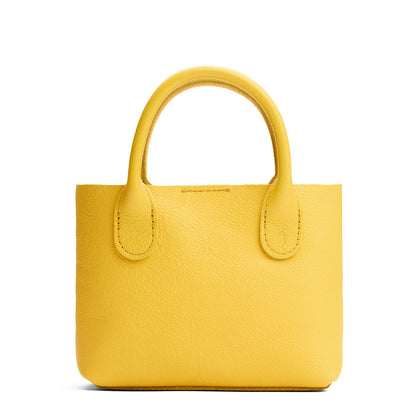 Canary*Small | Petite tote purse with structured leather handles and crossbody strap