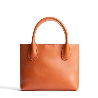 Persimmon*Small | Petite tote purse with structured leather handles and crossbody strap