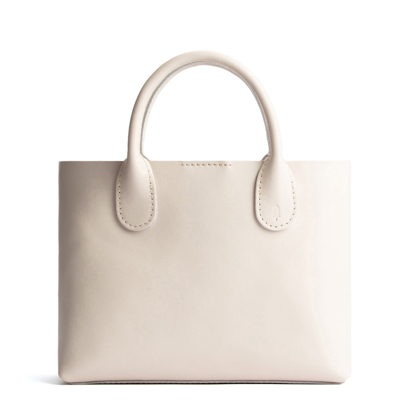 Bone*Large | Mid-size tote purse with structured leather handles and crossbody strap