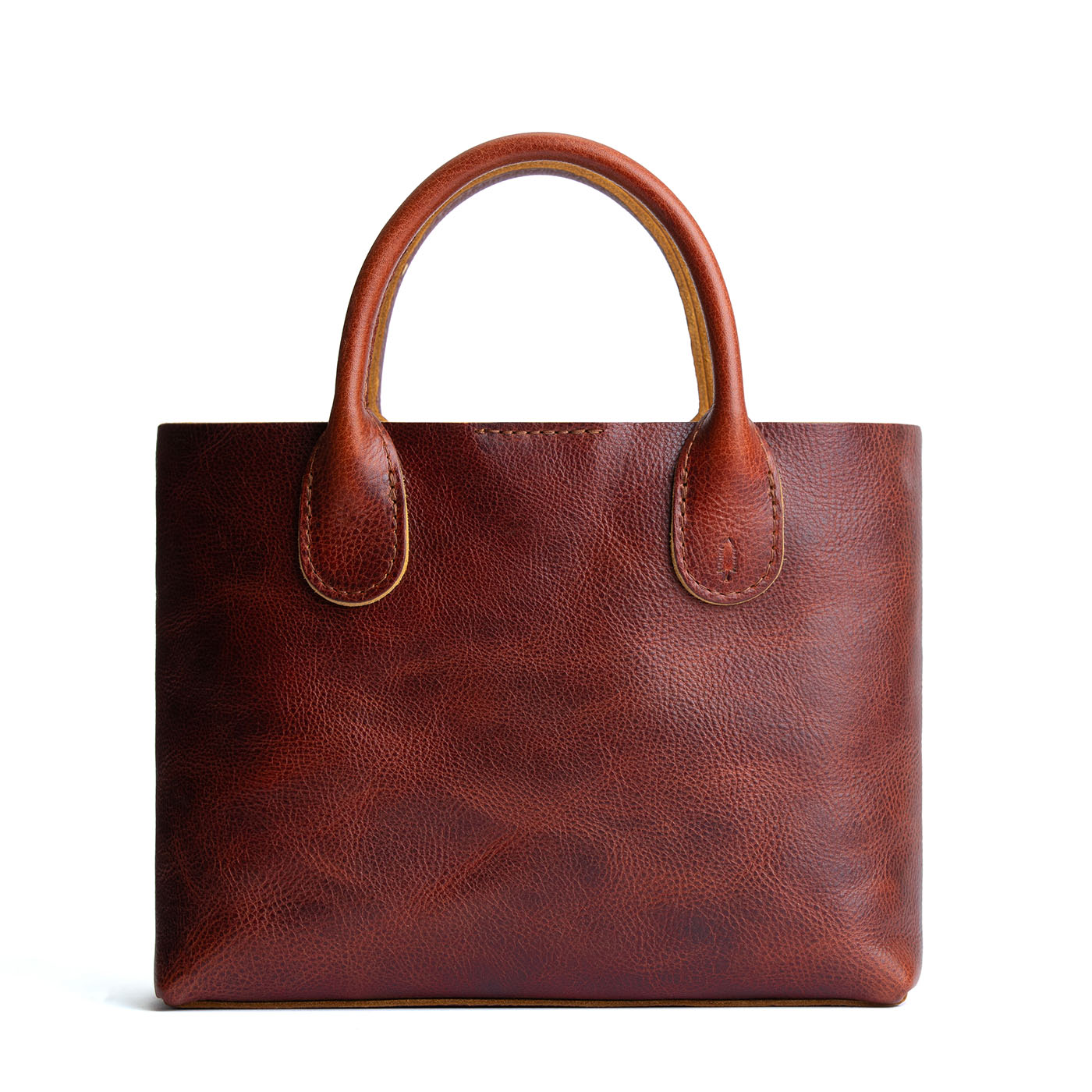 Cinnamon Bear*Large | Mid-size tote purse with structured leather handles and crossbody strap