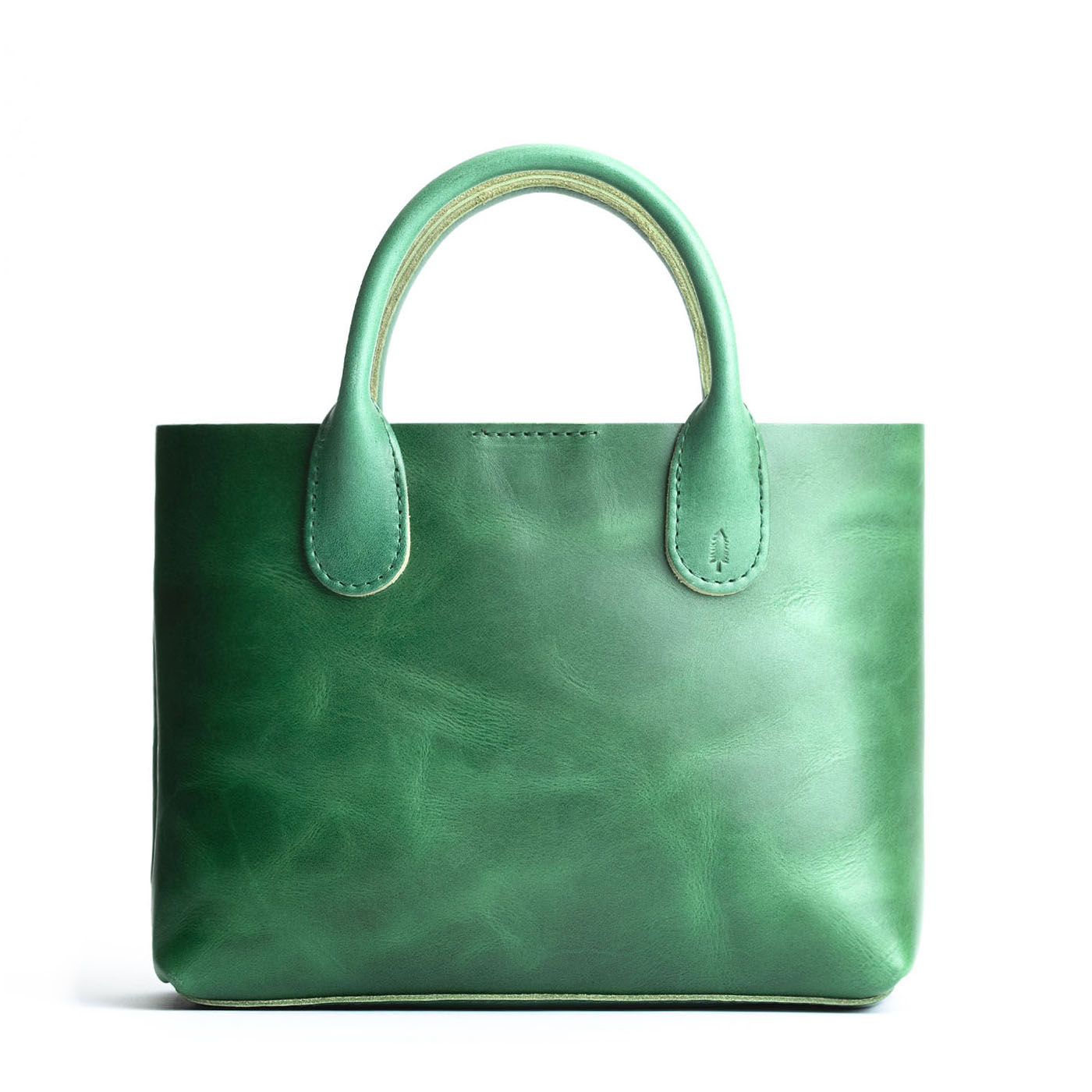 Cowboy Mint*Large | Mid-size tote purse with structured leather handles and crossbody strap
