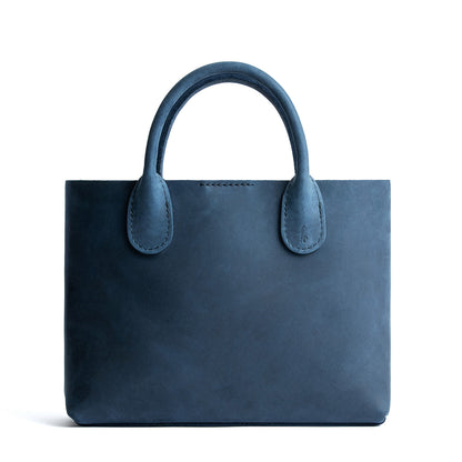 Deep Water*Large | Mid-size tote purse with structured leather handles and crossbody strap