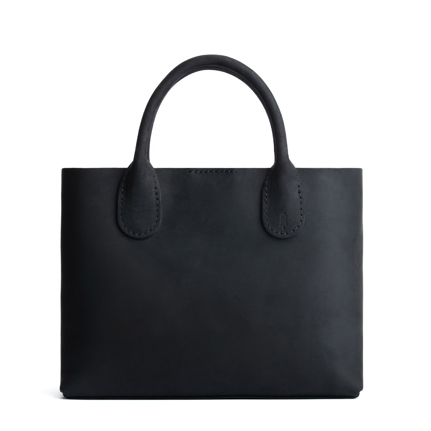 Shadow Black*Large | Mid-size tote purse with structured leather handles and crossbody strap